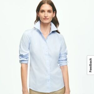 Women's Brooks Brothers Light Blue Supima Cotton Dress Shirt, Size 10